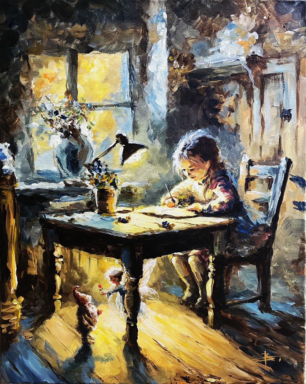 A Fairy Tale Under the Table — Original Acrylic Painting by Vincent Scurro