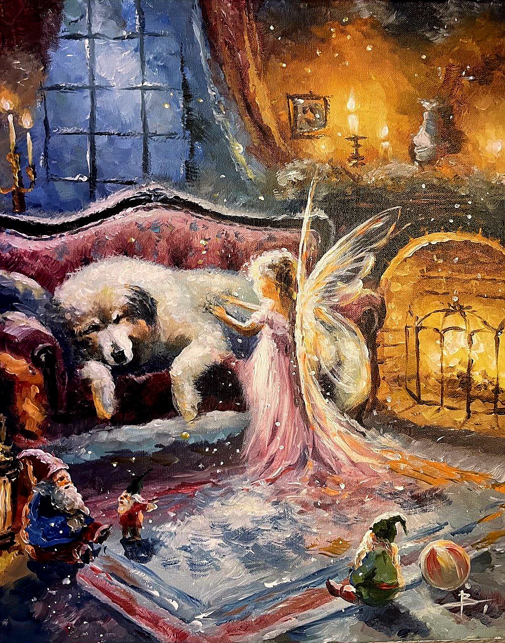 Dog Fairy — Original Acrylic Painting by Vincent Scurro