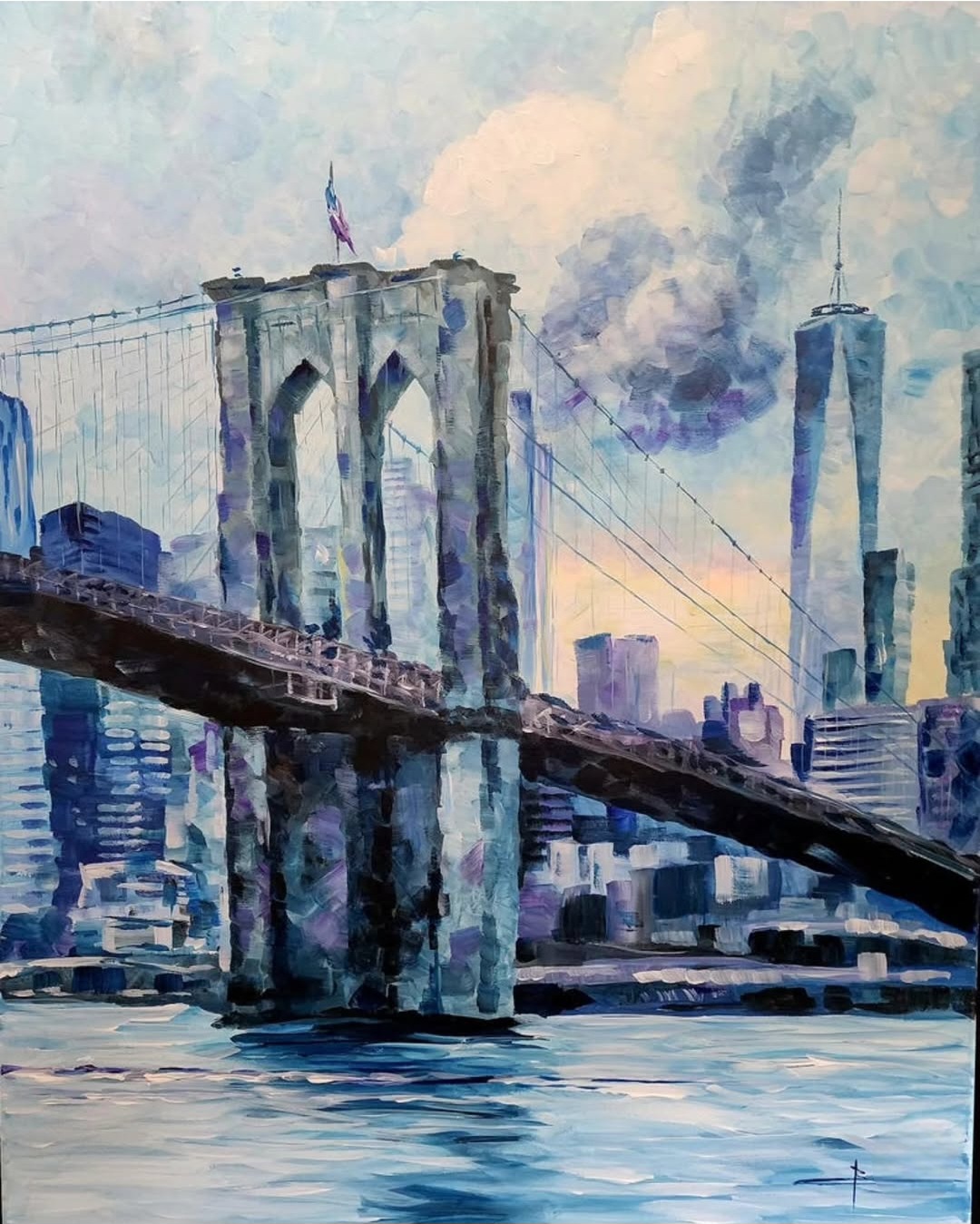Brooklyn Bridge — Original Acrylic Painting by a Local Las Vegas Artist, 24x30